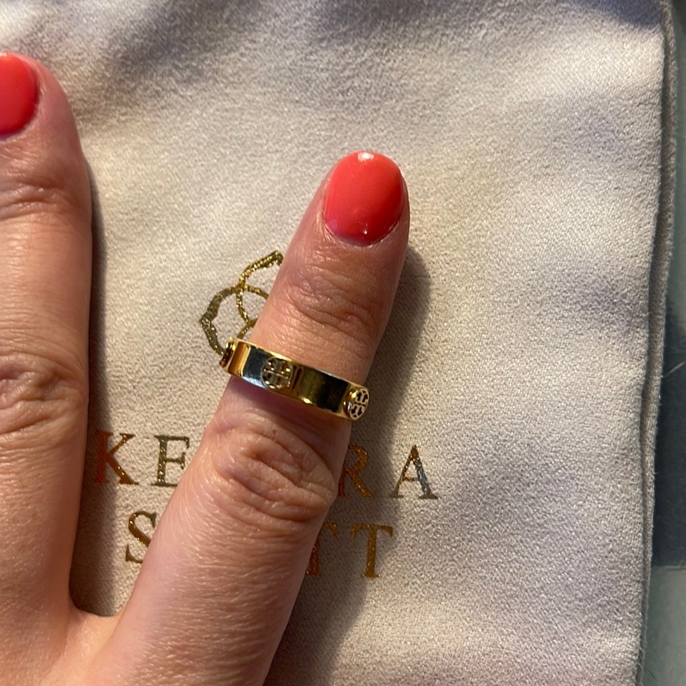 Tory Burch Gold Miller Stud Ring in size 6
